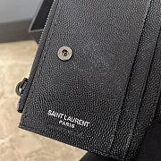 YSL Caviar Zipper Wallet Black Size 13 x 9 cm - 5