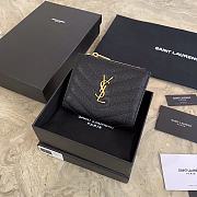 YSL Caviar Zipper Wallet Gold Size 13 x 9 cm - 4