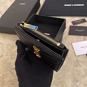 YSL Caviar Zipper Wallet Gold Size 13 x 9 cm - 6