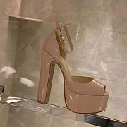 Valentino Women Garavani Tan-Go Platform Patent Leather Sandal 155mm Pink - 6