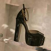 Valentino Women Garavani Tan-Go Platform Patent Leather Sandal 155mm Black - 5