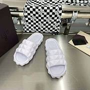 Valentino Unisex Roman Stud Turtle Slide Sandal in Rubber White/Brown - 1