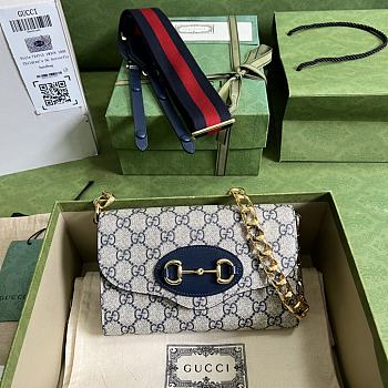 Gucci Mini Gucci Horsebit 1955 Cross Body Bag Blue Size 20 x 12 x 5.5 cm