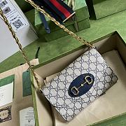 Gucci Mini Gucci Horsebit 1955 Cross Body Bag Blue Size 20 x 12 x 5.5 cm - 5