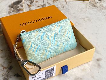 Louis Vuitton LV Key Case Wallet Blue Size 13.5 x 7 x 1.5 cm