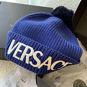 Versace Women Logo Wool Cap Crafted From Plush - 4