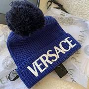 Versace Women Logo Wool Cap Crafted From Plush - 3
