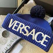 Versace Women Logo Wool Cap Crafted From Plush - 2