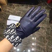 Dior Women Saddle Gloves Navy Blue Smooth Lambskin - 2