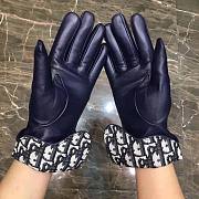 Dior Women Saddle Gloves Navy Blue Smooth Lambskin - 5