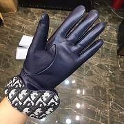 Dior Women Saddle Gloves Navy Blue Smooth Lambskin - 4