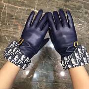 Dior Women Saddle Gloves Navy Blue Smooth Lambskin - 3