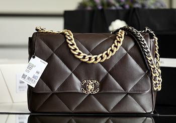 Chanel 19 Handbag Dark Brown Size 25 x 36 x 11 cm