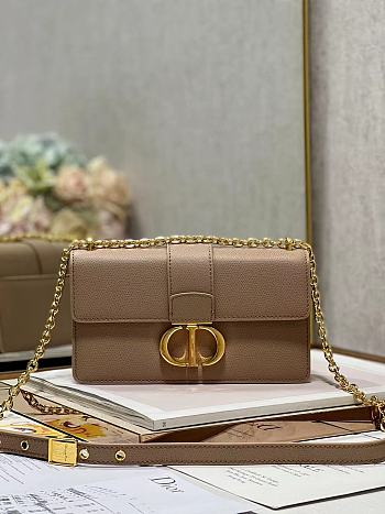 Dior 30 Montaigne Chain Handbag Nude Size 21.5×12×6 cm
