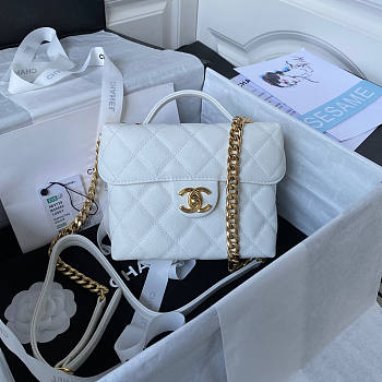Chanel Small Vanity Case White Size 17.5 x 14.5 x 7.5 cm