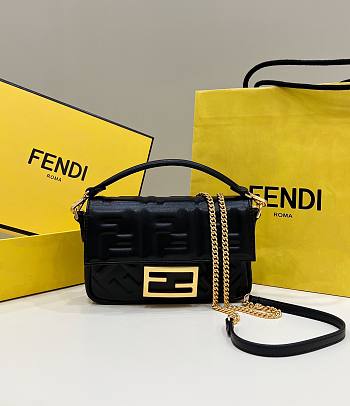 Fendi Flap Crossbody Handbag Black Size 18 x 4 x 11 cm