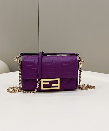 Fendi Flap Crossbody Handbag Purple Size 18 x 4 x 11 cm