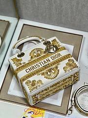 Dior Lady Medium Ornamental Cornely-Effect Embroidery Gold Size 24 x 20 x 11 cm - 6