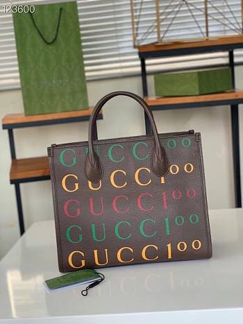 Gucci Medium Tote Bag Brown Size 31 x 26.5 x 14 cm