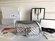 Gucci GG Marmont Sequin Mormont Small Shoulder Silver Bag Size 26 x 15 x 7 cm - 1