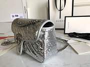Gucci GG Marmont Sequin Mormont Small Shoulder Silver Bag Size 26 x 15 x 7 cm - 5
