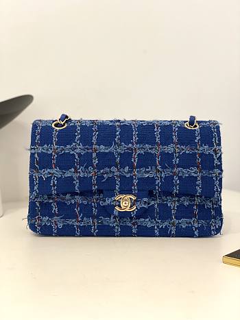 Chanel Blue Shag Woolen CF Size 25 cm
