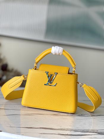 Louis Vuitton Capucines Mini Handbag Yellow Size 21 x 14 x 8 cm