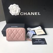Chanel Small Zipper Pink Wallet Size 7.5 × 2 × 11 cm - 4