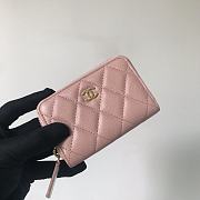 Chanel Small Zipper Pink Wallet Size 7.5 × 2 × 11 cm - 5