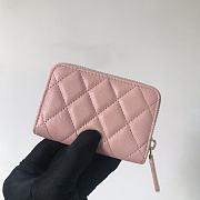 Chanel Small Zipper Pink Wallet Size 7.5 × 2 × 11 cm - 3