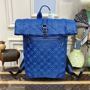 Louis Vuitton LV Roll Top Backpack Blue Size 29 x 42 x 15 cm