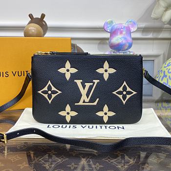 Louis Vuitton Monogram Empreinte Pochette Double Zip On Strap Size 20 x 12.5 x 3 cm