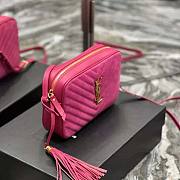 YSL Lou Camera Bag in Quilted Suede and Smooth Leather Pink Size 23 x 16 x 6 cm - 6