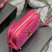 YSL Lou Camera Bag in Quilted Suede and Smooth Leather Pink Size 23 x 16 x 6 cm - 5