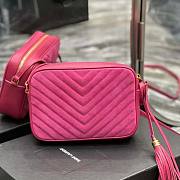 YSL Lou Camera Bag in Quilted Suede and Smooth Leather Pink Size 23 x 16 x 6 cm - 4