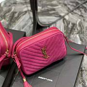 YSL Lou Camera Bag in Quilted Suede and Smooth Leather Pink Size 23 x 16 x 6 cm - 2