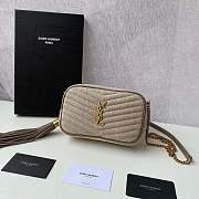 YSL Mini In Quilted Y Linen Camera Bag Grey Size 18 x 11 x 5 cm - 4