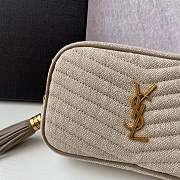 YSL Mini In Quilted Y Linen Camera Bag Grey Size 18 x 11 x 5 cm - 2