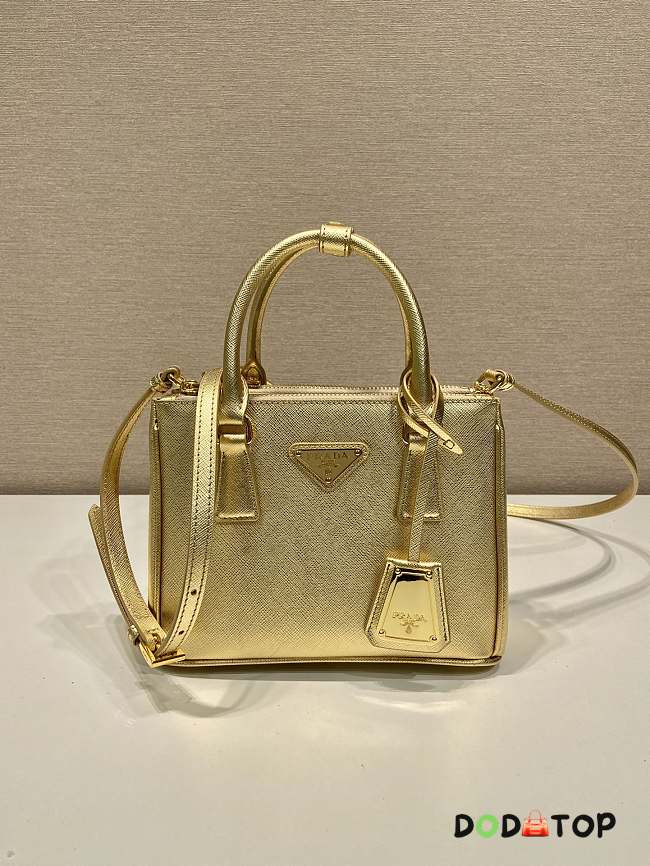 Prada Mini Shopping Bag Gold 1BA357 Size 22 x 15 x 6.5 cm - 1