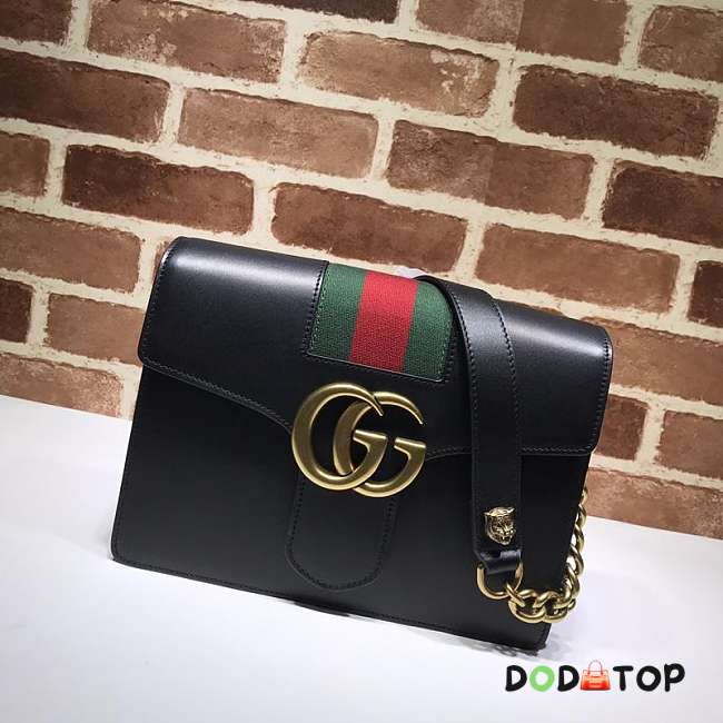 Gucci Leather Marmont Shoulder Bag Black Size 27 x 18 cm - 1