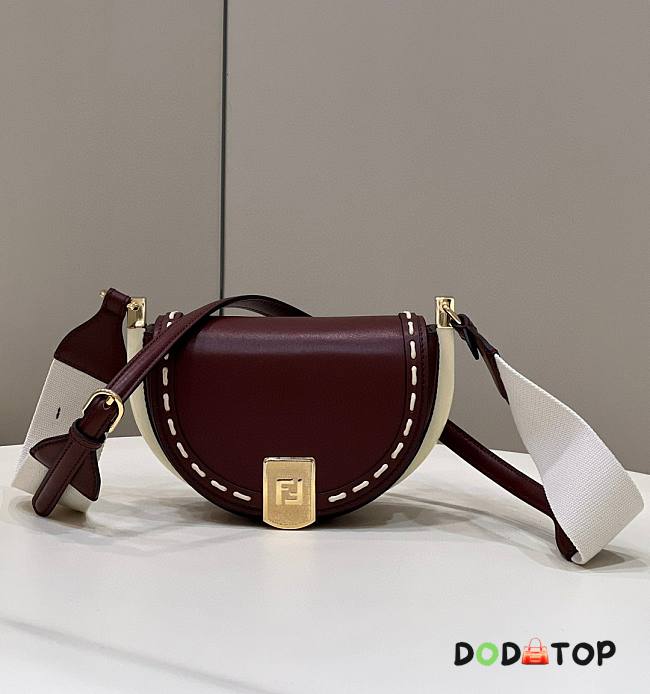 Fendi Moonlight Leather Shoulder Bag Brown Size 19 x 8 x 14 cm - 1