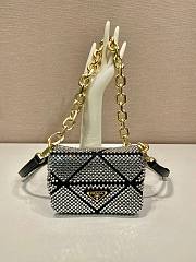 Prada Platinum Satin Mini-Bag With Crystals Black Size 17 x 11.5 x 6.5 cm - 1