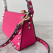 Valentino Garavani Small Rockstud Shoulder Bag Dark Pink Size 19 x 13 x 7 cm - 6