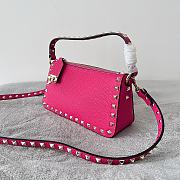 Valentino Garavani Small Rockstud Shoulder Bag Dark Pink Size 19 x 13 x 7 cm - 4