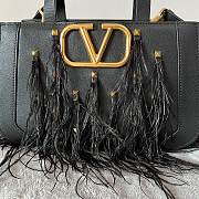 Valentino Vlogo Signature Small Leather Handbag With Feathers Size 24 x 19 x 29 cm  - 6