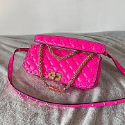 Valentino Garavani Rockstud Spike Quilted Leather Shoulder Bag Pink Size 24 x 11 x 7 cm - 3