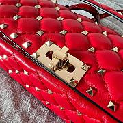 Valentino Garavani Rockstud Spike Quilted Leather Shoulder Bag Red Size 24 x 11 x 7 cm - 4