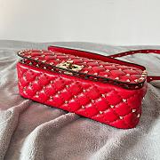Valentino Garavani Rockstud Spike Quilted Leather Shoulder Bag Red Size 24 x 11 x 7 cm - 5