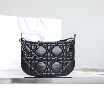 Dior Caro Tulip Handbag Black Size 25 x 16 x 2.5 cm