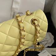 Chanel Classic Handbag Lambskin & Gold/Silver Metal A01112 Yellow Size 25 cm - 6